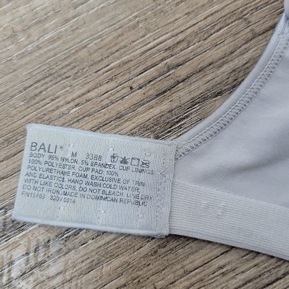 Bali Underwired Bra ~ Gray ~ Sz M ~ Adjustable Straps - Picture 6 of 6